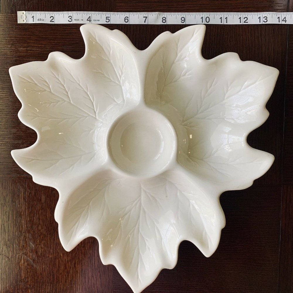 1960's HOLLAND Ceramic Triple Leaf Vintage Dish